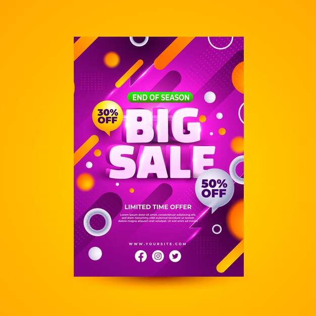 Modèle d'affiche de vente réaliste