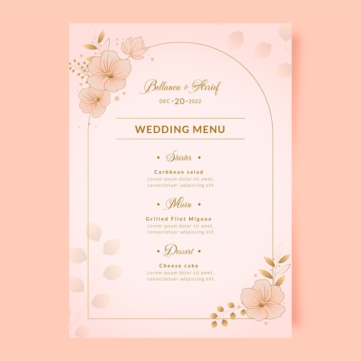 Vecteur gratuit modèle d'affiche verticale de cérémonie de mariage