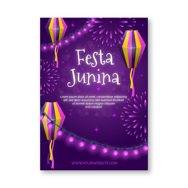 Modèle D'affiche Verticale Dégradé Festa Junina