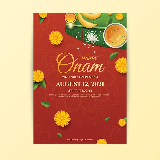 Modèle D'affiche Verticale Dégradé Onam