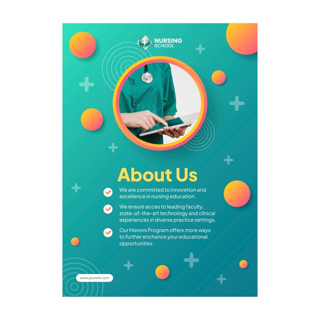 Modèle d'affiche verticale dégradé pour école maternelle