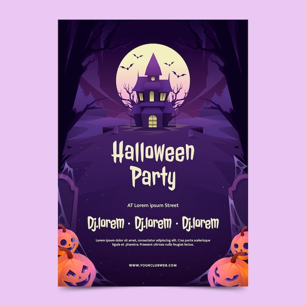 Modèle d'affiche verticale dégradée pour la célébration d'halloween