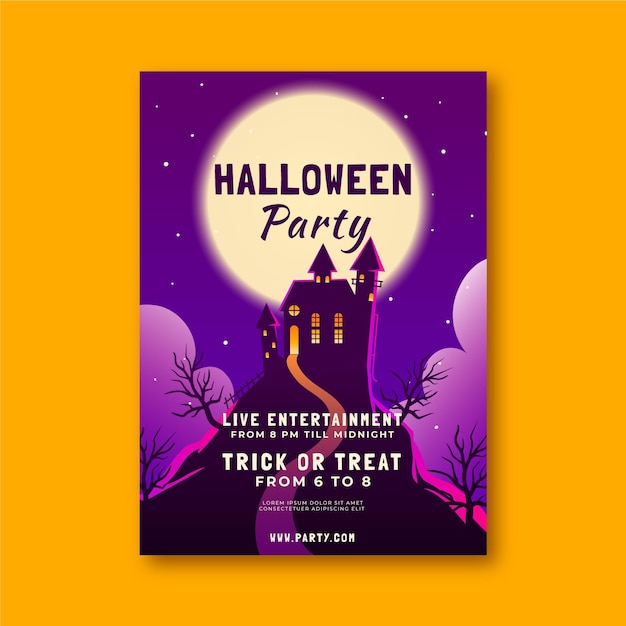 Modèle D'affiche Verticale De Fête D'halloween Dégradé