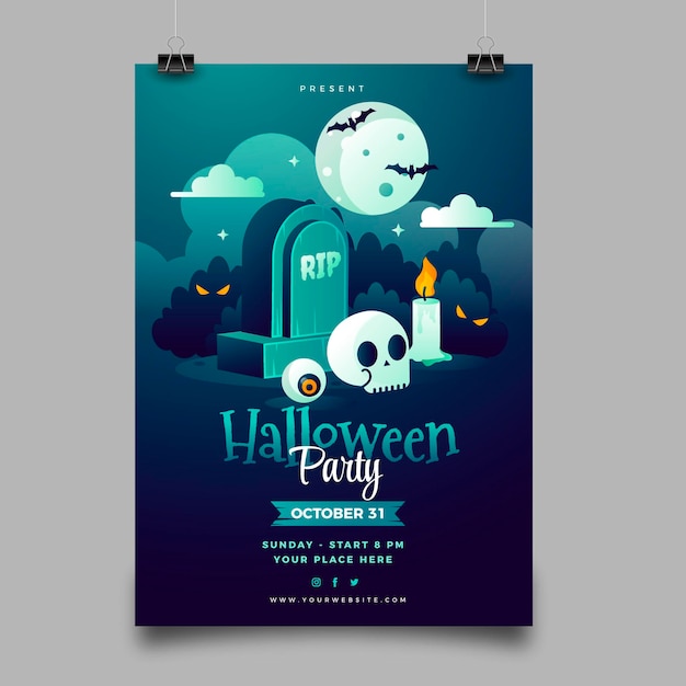 Modèle D'affiche Verticale De Fête D'halloween Dégradé