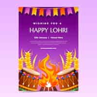 Vecteur gratuit modèle d'affiche verticale à gradient lohri