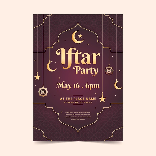 Modèle D'affiche Verticale Iftar Plat