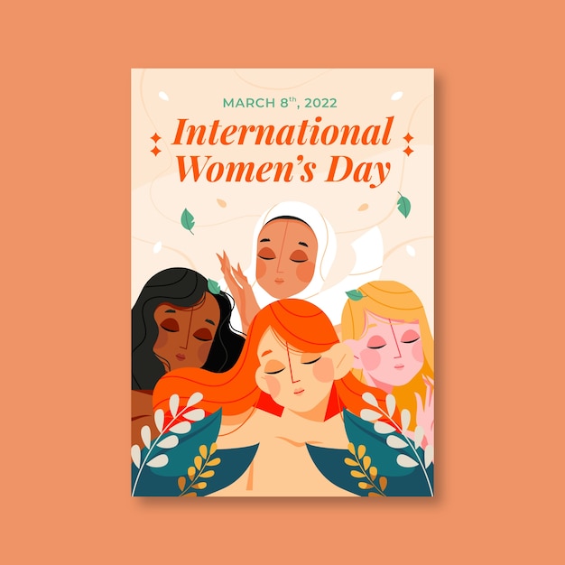 Modèle d'affiche verticale de la journée internationale de la femme