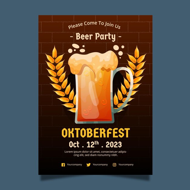 Modèle d'affiche verticale de l'Oktoberfest