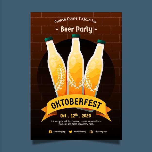 Vecteur gratuit modèle d'affiche verticale de l'oktoberfest