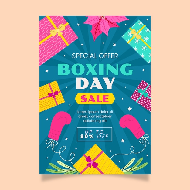 Modèle D'affiche Verticale Plat Boxing Day