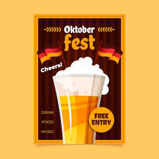 Modèle D'affiche Verticale Plate Oktoberfest