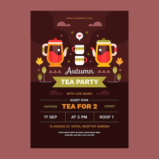 Vecteur gratuit modèle d'affiche verticale plate pour l'automne