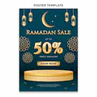 Vecteur gratuit modèle d'affiche verticale réaliste du ramadan