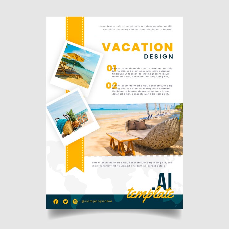 Vecteur gratuit modèle d'affiche de voyage avec photo