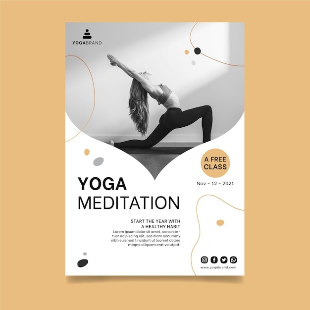 Vecteur gratuit modèle d'affiche de yoga