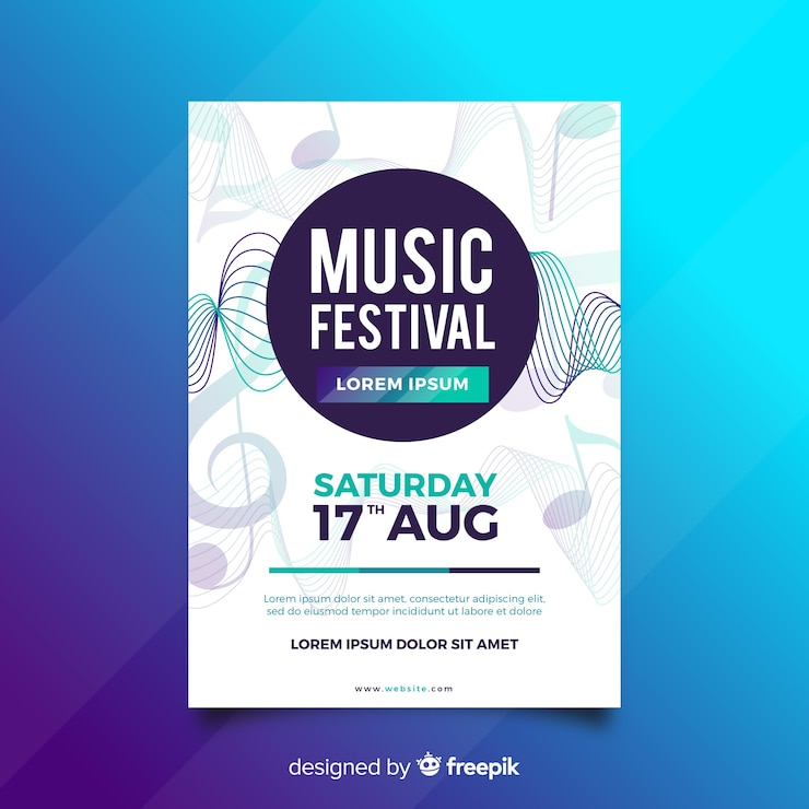 Vecteur gratuit modèle d&#39;affiches musique ondes sonores