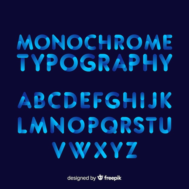 Modèle d&#39;alphabet dégradé typographie