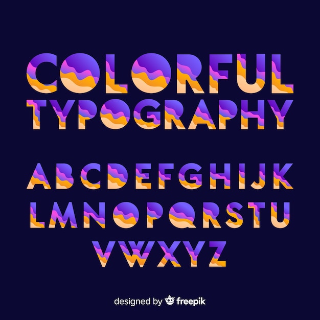 Modèle d&#39;alphabet dégradé typographie