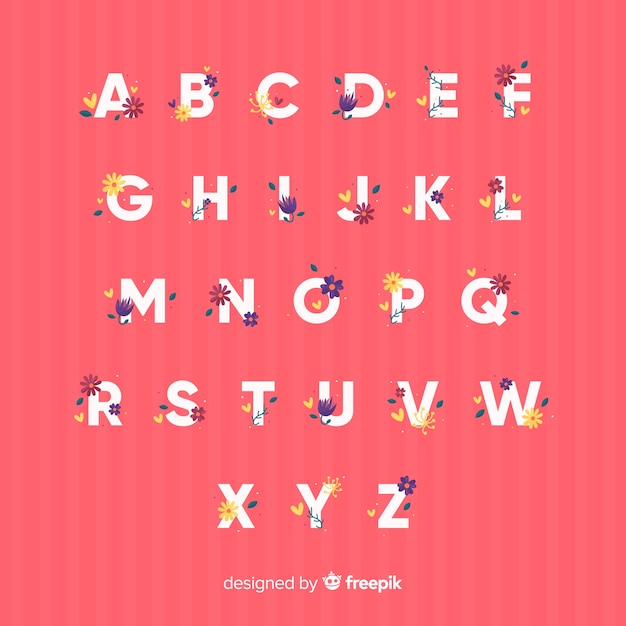 Modèle Alphabet Floral