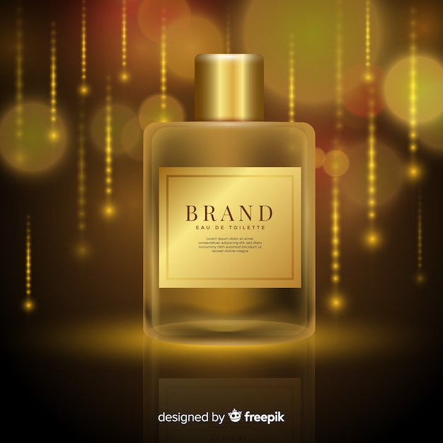Modèle d&#39;annonce de parfum de luxe réaliste