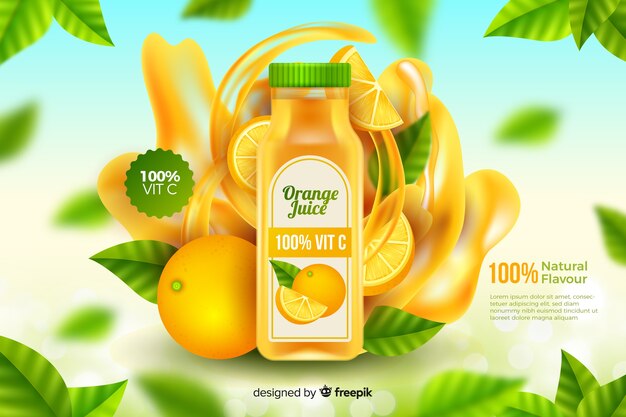 Modèle d'annonce pour le jus naturel