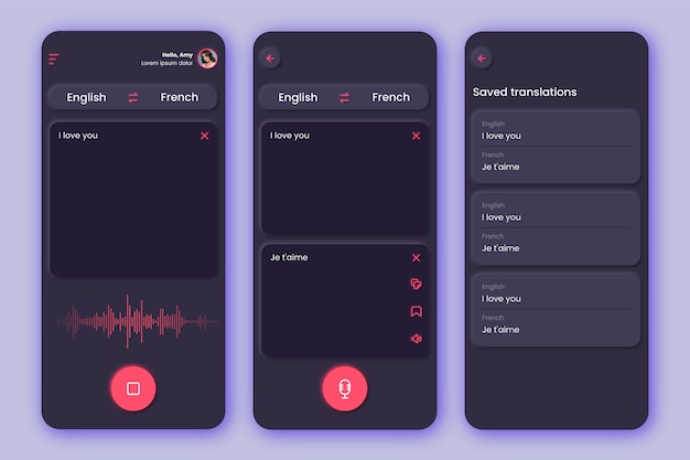 Modèle d'application pour la traduction vocale