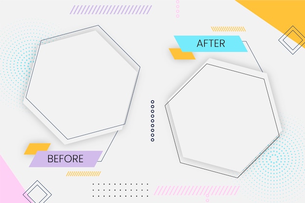 Modèle d'arrière-plan créatif avant et après