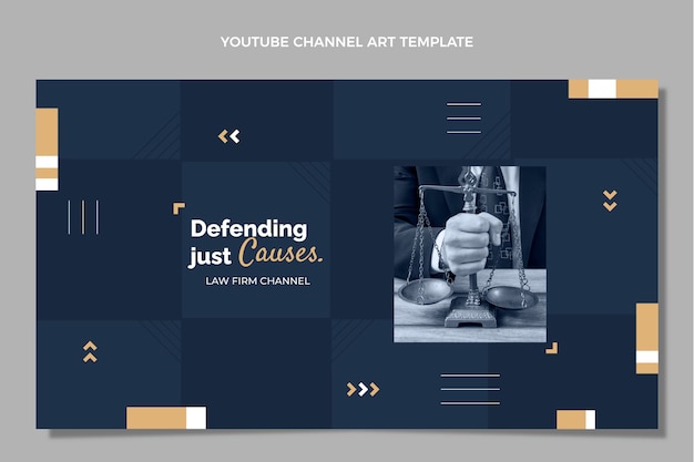 Modèle D'art De Chaîne Youtube Pour Cabinet D'avocats Design Plat