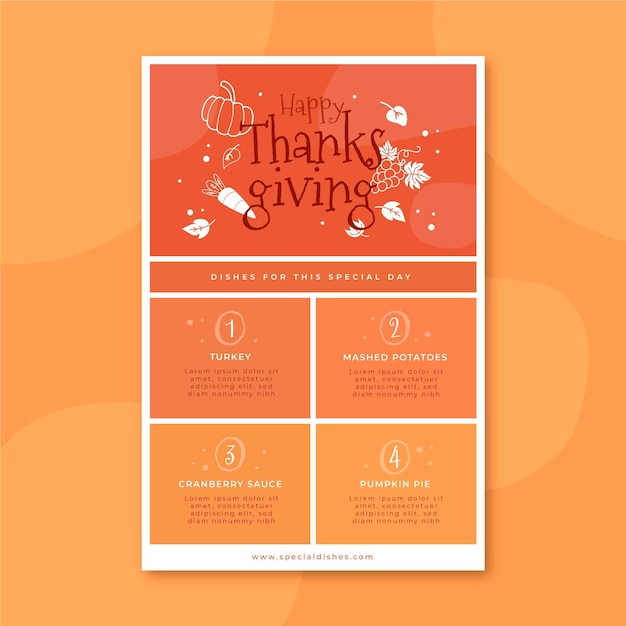 Vecteur gratuit modèle d'article de blog de thanksgiving