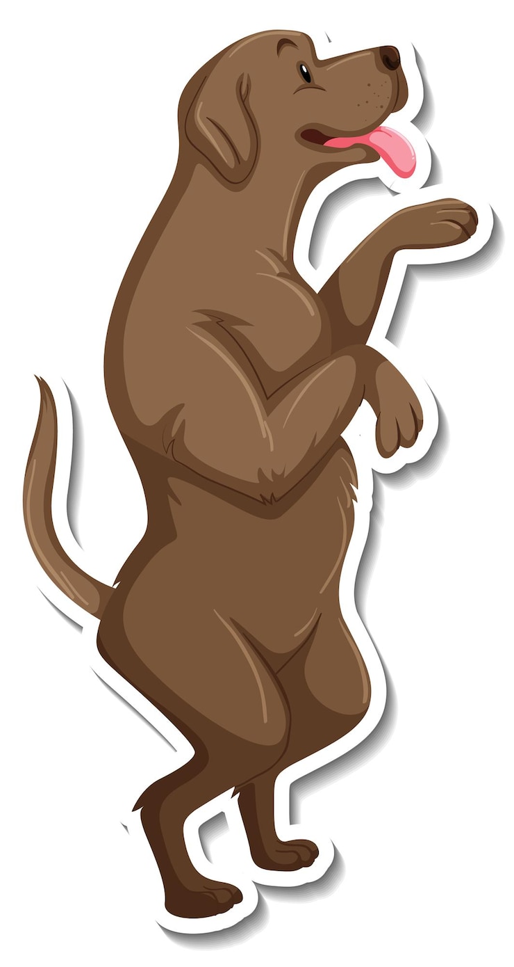 Vecteur gratuit un modèle d'autocollant de personnage de dessin animé de chien