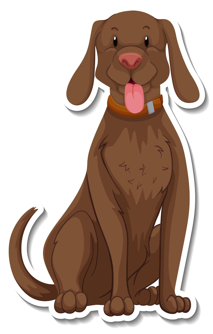 Vecteur gratuit un modèle d'autocollant de personnage de dessin animé de chien