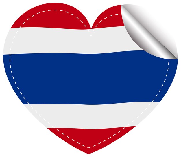 Modèle d'autocollant pour le drapeau de la Thaïlande