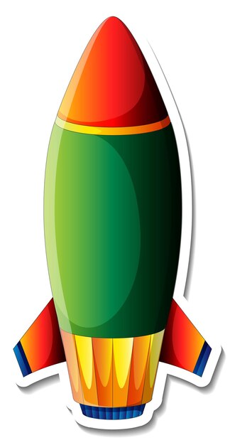 Un modèle d'autocollant avec Rocket Space Cartoon isolé