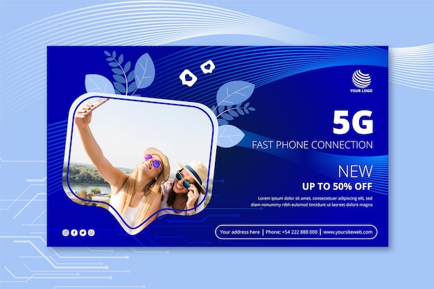 Vecteur gratuit modèle de bannière 5g