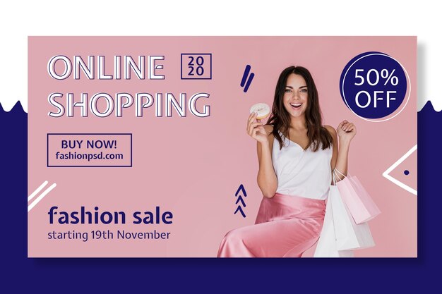 Modèle de bannière d'achat en ligne