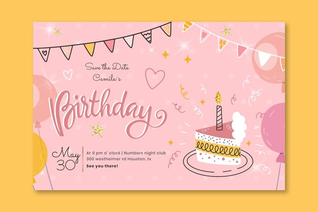 Modèle de bannière d'anniversaire