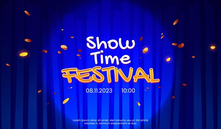 Vecteur gratuit modèle de bannière d'annonce de spectacle ou de festival