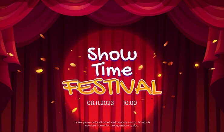Vecteur gratuit modèle de bannière d'annonce de spectacle ou de festival