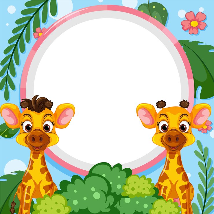 Vecteur gratuit modèle de bannière blanche avec vecteur de girafe