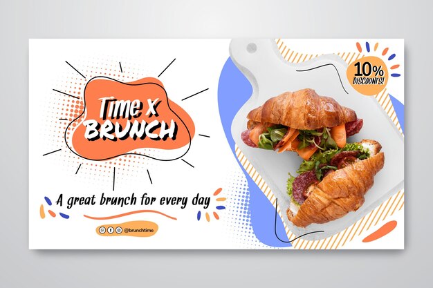 Modèle de bannière de brunch avec remise