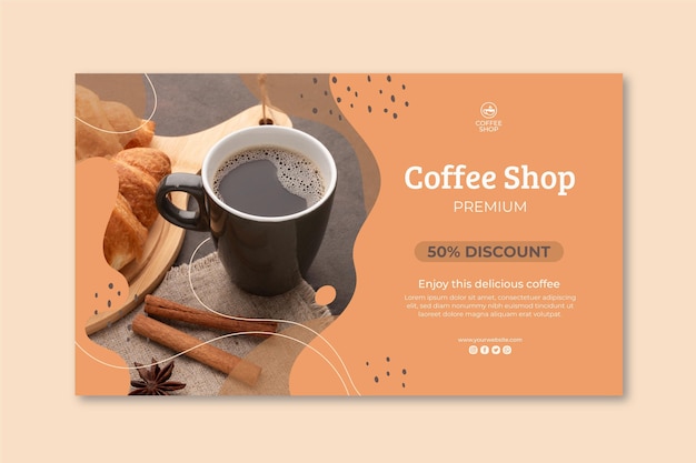 Vecteur gratuit modèle de bannière de café