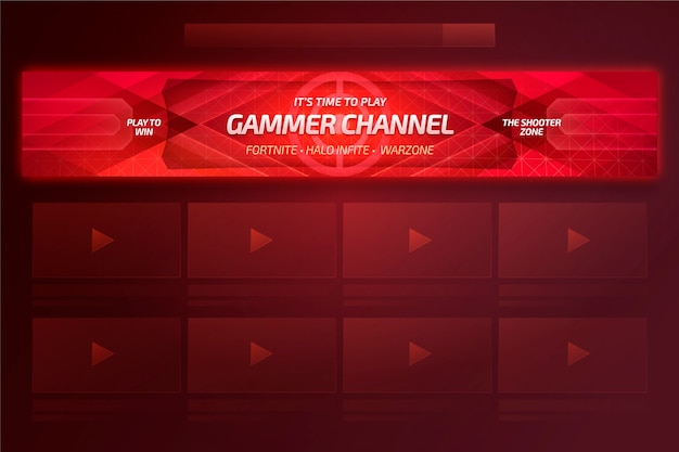 Modèle de bannière de chaîne Youtube