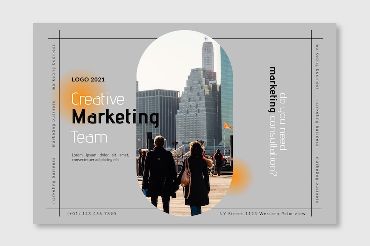 Vecteur gratuit modèle de bannière commerciale de marketing
