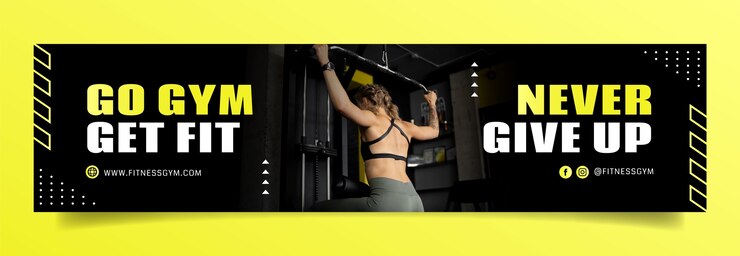Vecteur gratuit modèle de bannière de contraction d'entraînement de gym