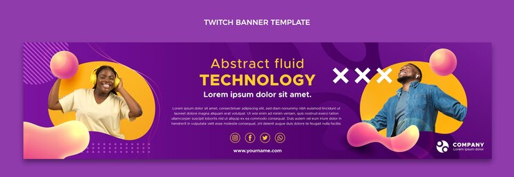 Vecteur gratuit modèle de bannière de contraction de technologie fluide abstrait dégradé