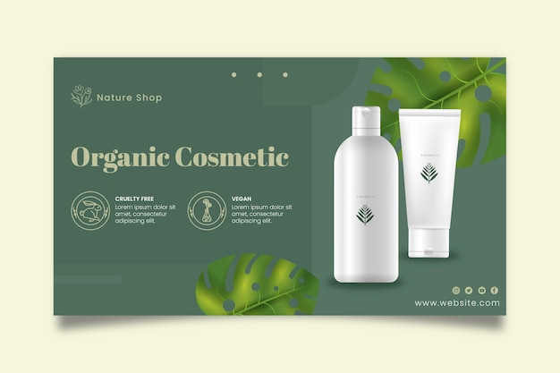 Modèle de bannière cosmétique bio