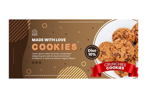 Modèle de bannière de délicieux cookies