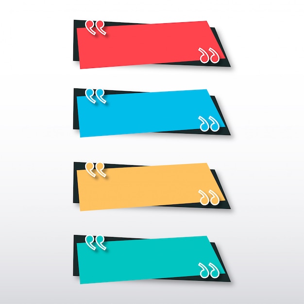 Vecteur gratuit modèle de bannière de devis moderne avec un design coloré