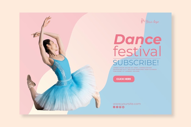 Vecteur gratuit modèle de bannière de festival de danse