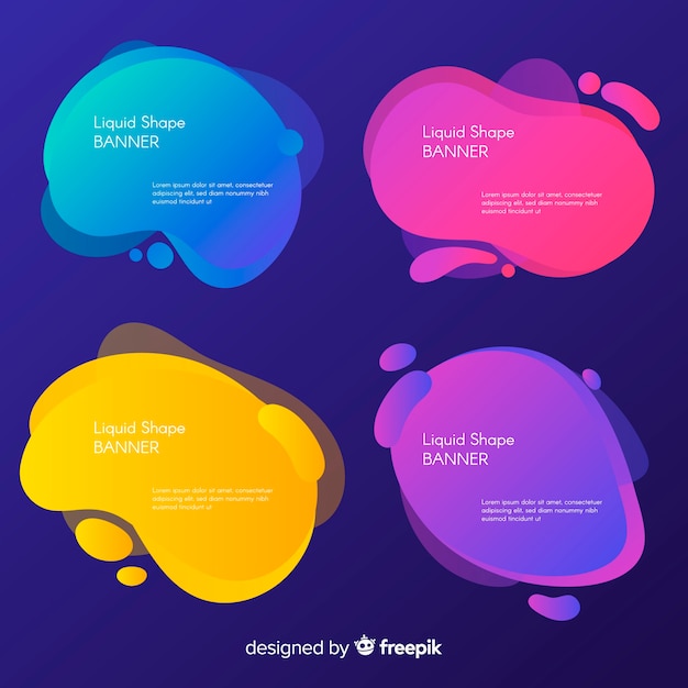 Modèle De Bannière De Formes Liquides Colorés